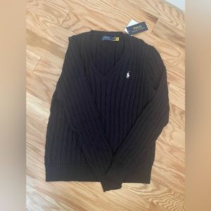 Ralph Lauren Women’s Cable-knit Vneck sweater.